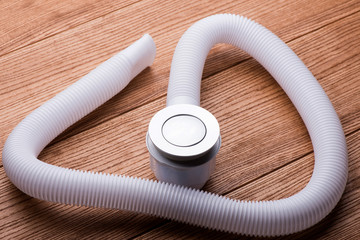 plumbing close-up. the pipe from the drain. pipe mixer