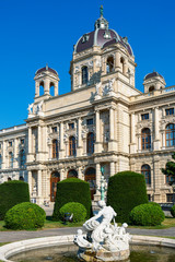 Austria, Vienna, view of Natural History Museum, Maria Theresa monument and Garden