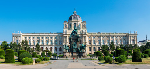 Austria, Vienna, view of Natural History Museum, Maria Theresa monument and Garden