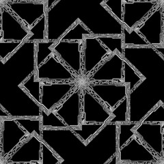 Wooden Ornate Digital Art Mosaic Seamless Pattern