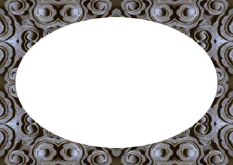 White Landscape Frame with Decorated Wooden Rounded Edges