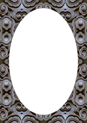 White Frame with Decorated Wooden Rounded Edges