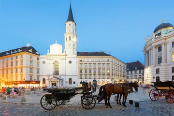 Gordijnen Paardenkoets, Josefsplatz, Wenen, Oostenrijk © s4svisuals