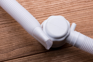 plumbing close-up. the pipe from the drain. pipe mixer