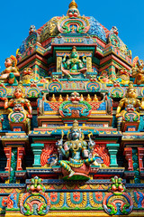 Fototapeta na wymiar Exterior detail of Sri Mariamman Temple in Silom Road