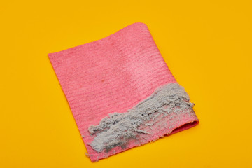 Clean rag with dust. Wipe the dust