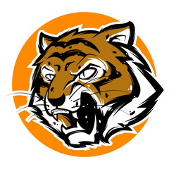 tiger head mascot illustration vector esports logo