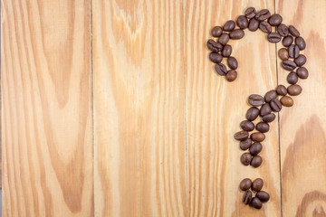 Coffee on grunge wooden background. free area