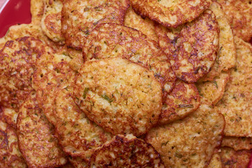 Potato pancakes. Top view