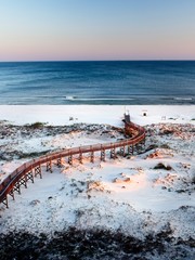 View of the Beach with Wooden Walkway, Beach and Gulf Waters 1