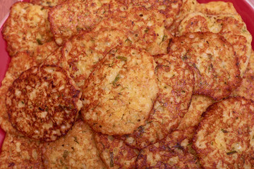 Potato pancakes. Top view