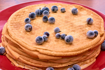 pancakes black currant berries