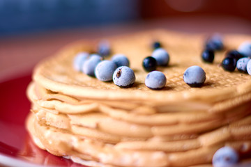 pancakes black currant berries