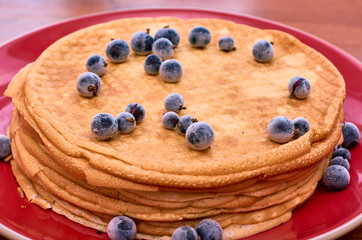 pancakes black currant berries