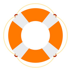 Marine lifebuoy vector icon flat isolated