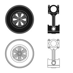 Obraz premium Isolated object of auto and part logo. Collection of auto and car stock vector illustration.