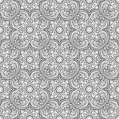 Seamless geometric line pattern in eastern or arabic style. Exquisite monochrome texture. Black and white graphic background, lace pattern