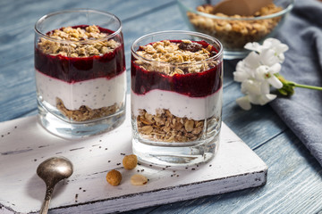 Image with granola and yogurt.