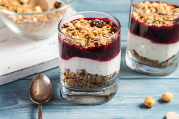 Image with granola and yogurt.