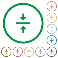 Vertical align center flat icons with outlines