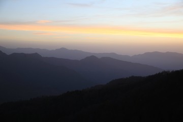 Green mountains in the fog. Seamless background. savsat/artvin/turkey