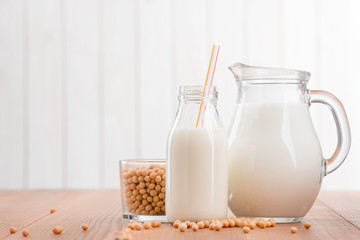 Jug and bottle of milk