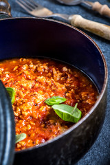 Italian pasta spaghetti bolognese