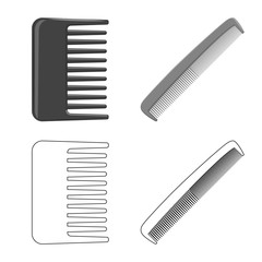 Vector design of brush and hair sign. Collection of brush and hairbrush stock symbol for web.