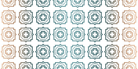 Fototapeta na wymiar Modern Decorative Seamless Traditional Geometric Pattern. Vector Colored Illustration. Paper For Scrapbook. Brown green color