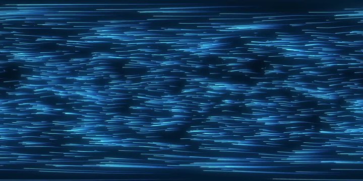 360 degree curly and harmonically moving particle trails