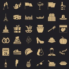 Wine celebration icons set. Simple style of 36 wine celebration vector icons for web for any design