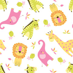 seamless animal scandinavian pattern