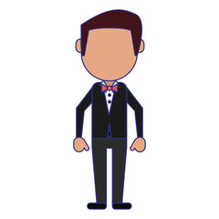 man faceless avatar cartoon blue lines