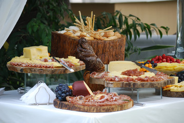 Marriage buffet with cheeses