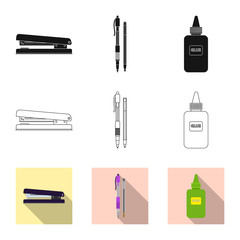 Isolated object of office and supply icon. Collection of office and school stock symbol for web.