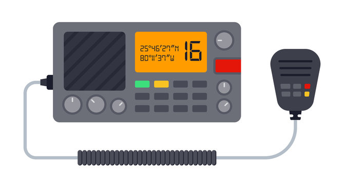 Marine Radio Vector Icon Flat Isolated