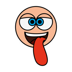 cute emoticon with crazy face