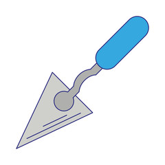 Spatula construction tool isolated blue lines