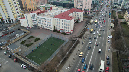 Football ground from a height