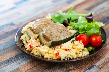 strewed courgettes and southern semolina