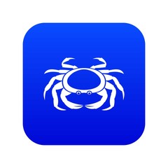 Seafood crab icon digital blue for any design isolated on white vector illustration