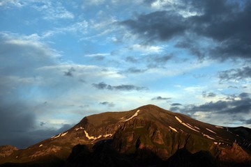 Green mountains in the fog. Seamless background. savsat/artvin/turkey
