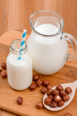 Vegan milk made of hazelnuts
