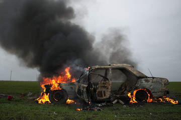Fototapeta na wymiar explosion car