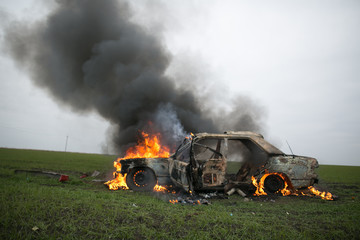 Fototapeta na wymiar explosion car