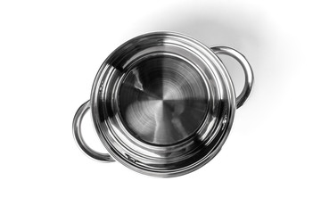 Steel pan isolated on white background.
