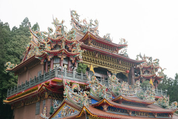 Naklejka premium Traditional architecture of ancient chinese temple in Taiwan