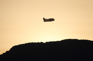 canadair in action at dawn