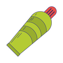 oil paint bottle isolated blue lines