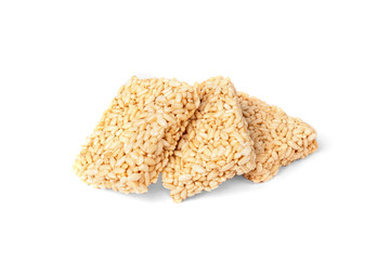Puffed rice isolated on white background. 